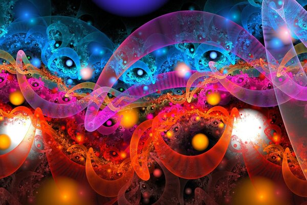 Boules et motifs irisés multicolores