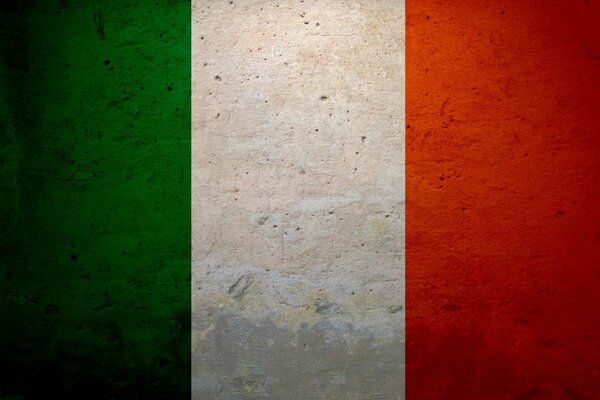 Drapeau Italien Vintage sur mur de béton