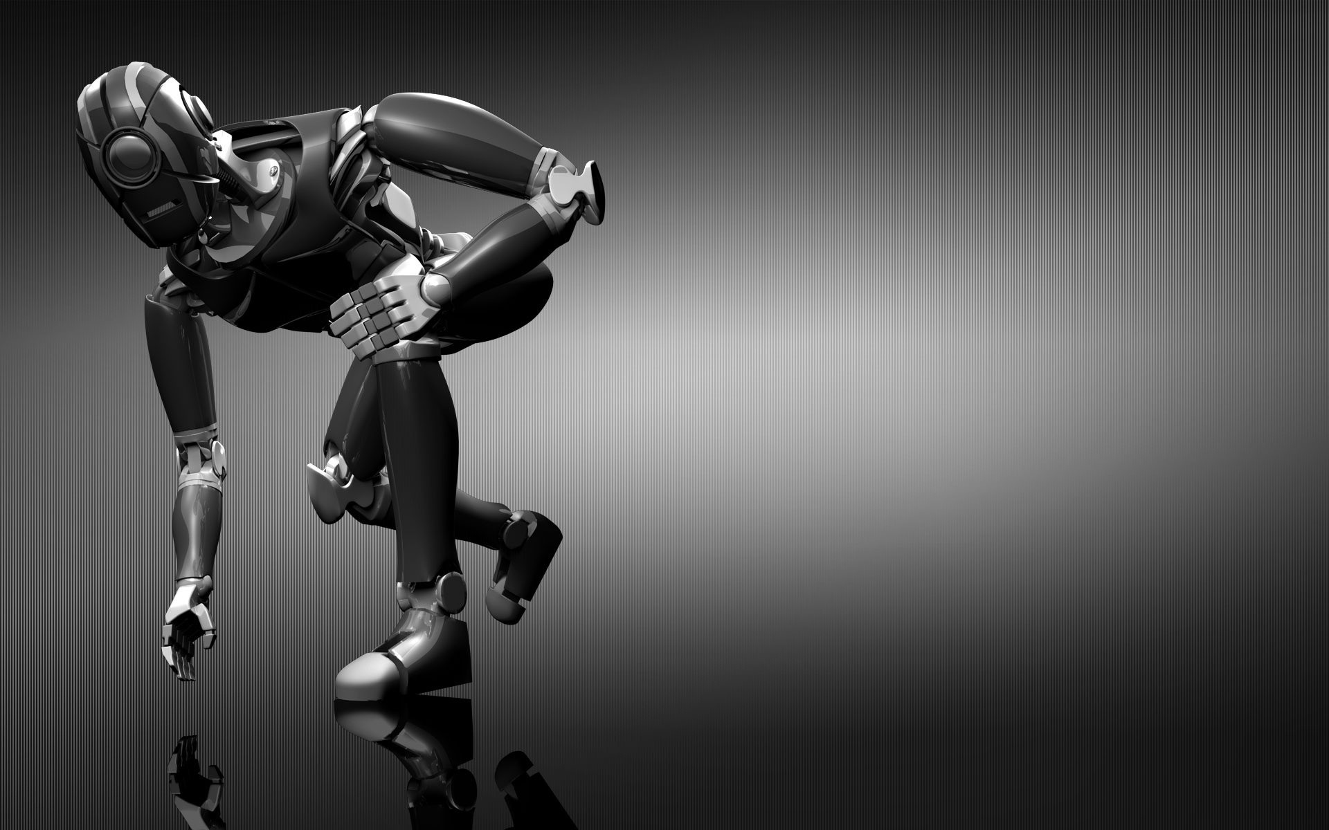 robots monochrome homme art nu femme seul