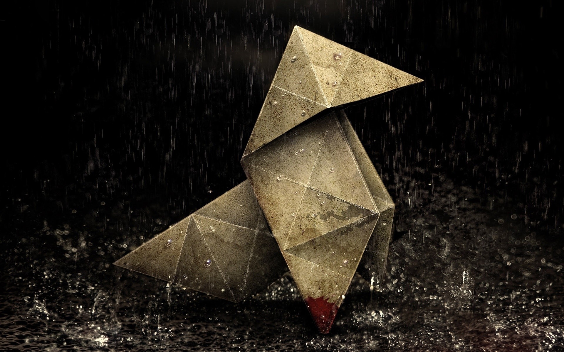 triangle unique pluie bureau papier origami formes éducation résumé jeux passe-temps arrière-plan