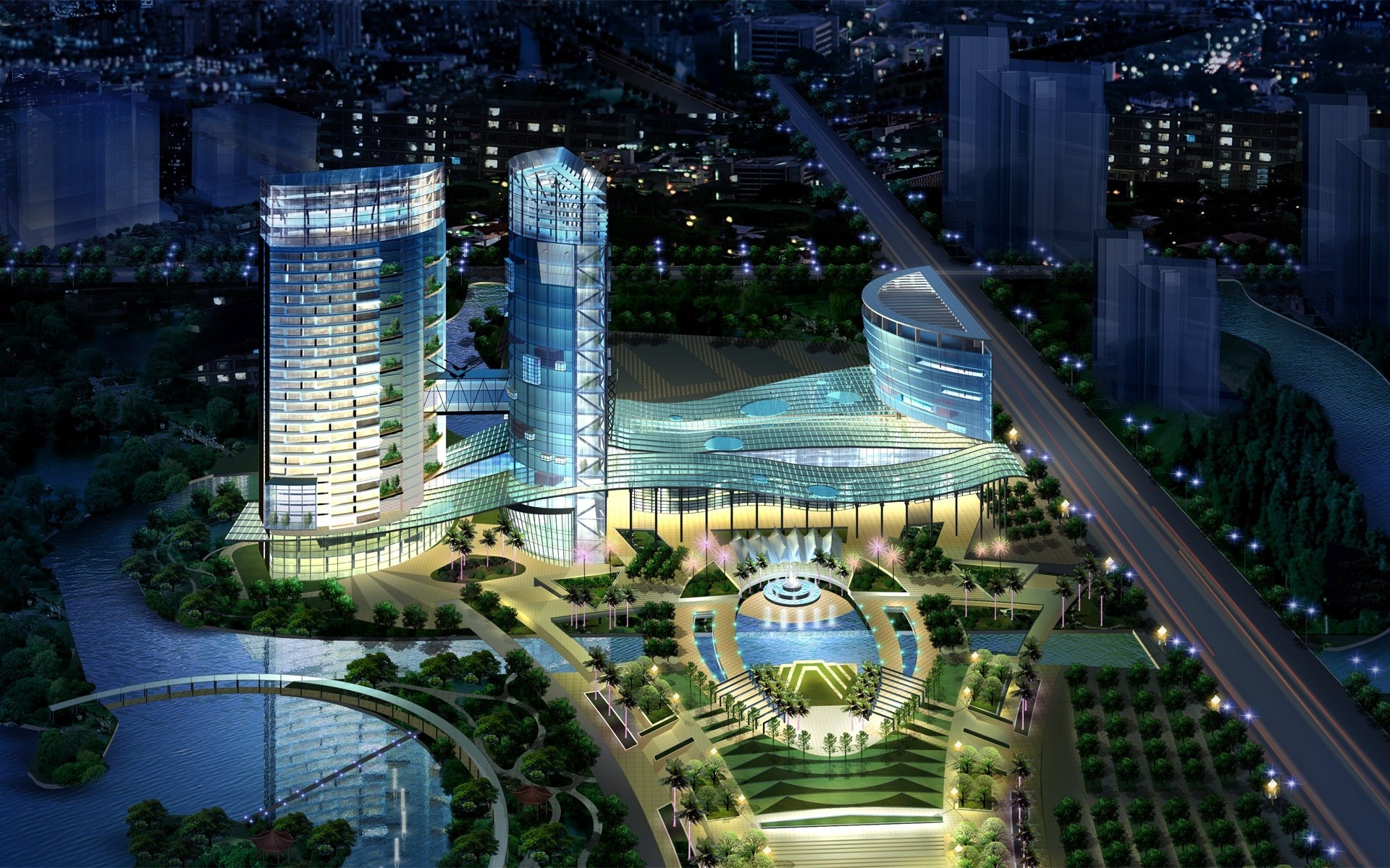 zones résidentielles ville architecture moderne maison voyage urbain hôtel gratte-ciel casino lumière ville skyline centre-ville affaires point de repère spectacle parc ciel crépuscule rue bâtiments