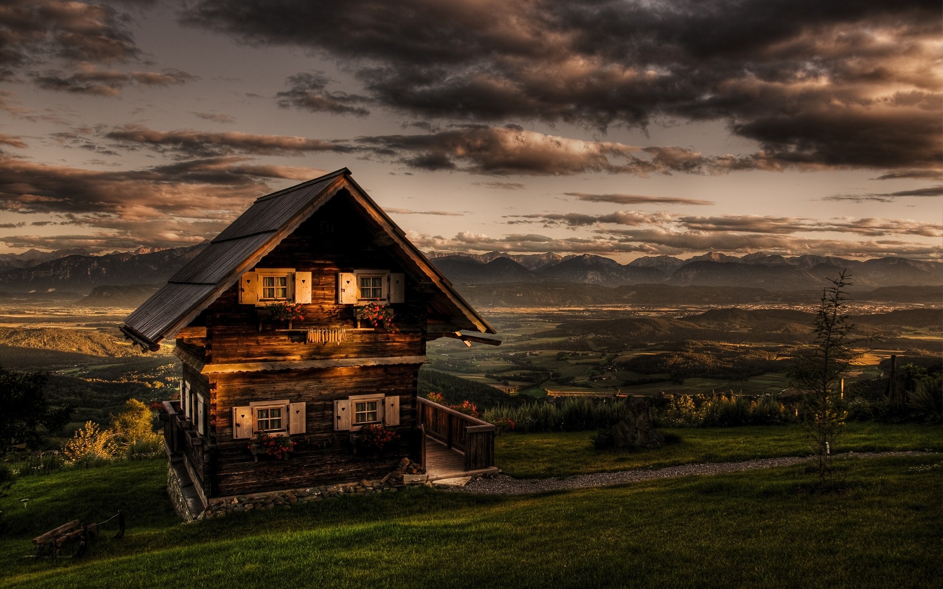 maison maison coucher de soleil grange bungalow ciel paysage à l extérieur maison ferme aube architecture abandonné bois autriche brun carinthie autriche high dynamic range magdalensberg autriche
