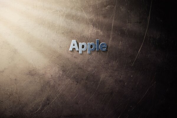 Inscription apple en lettres grises