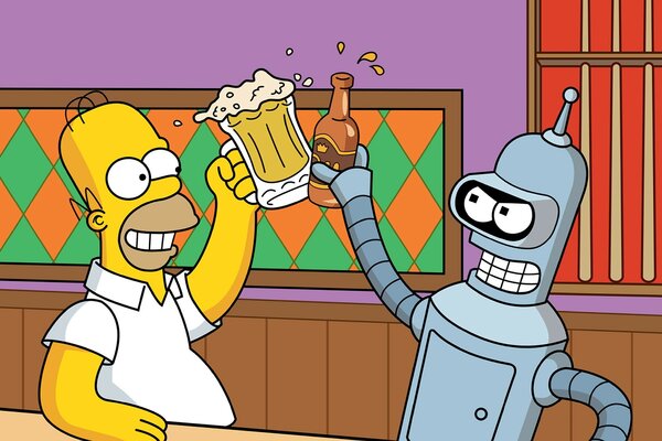 Cadre de la bande dessinée Simpsons Homer et le robot