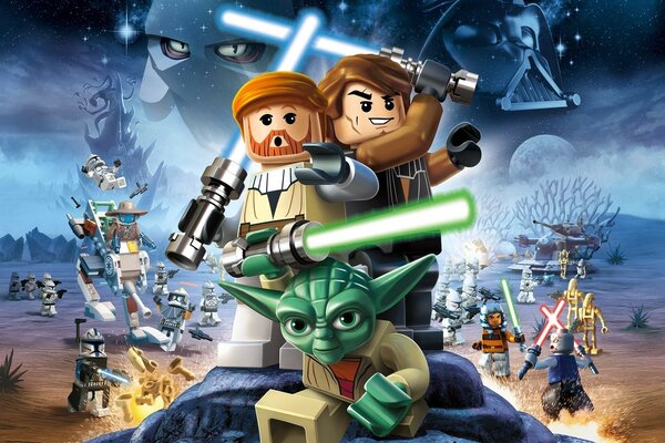 Cartoon Star Wars sur fond de ciel