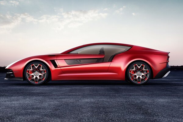 La voiture du futur rouge