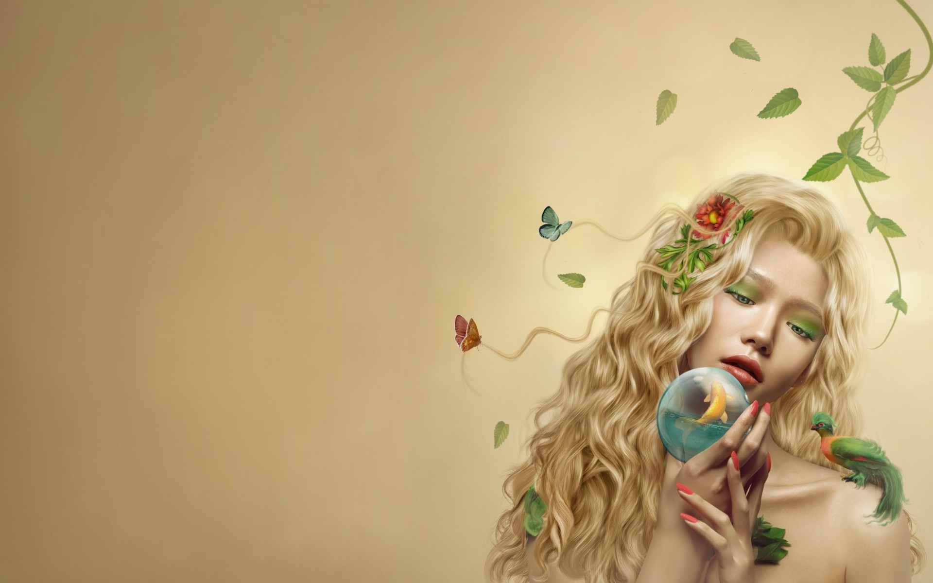 fille portrait art fleur femme couleur modèle