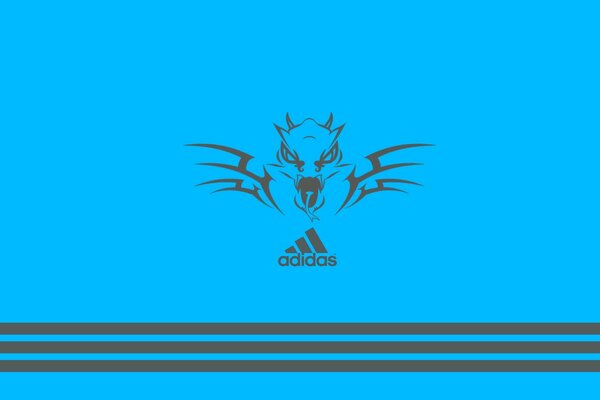 Logo Adidas sur fond bleu