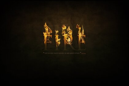 Les flammes sont loin. Lumière. Point chaud