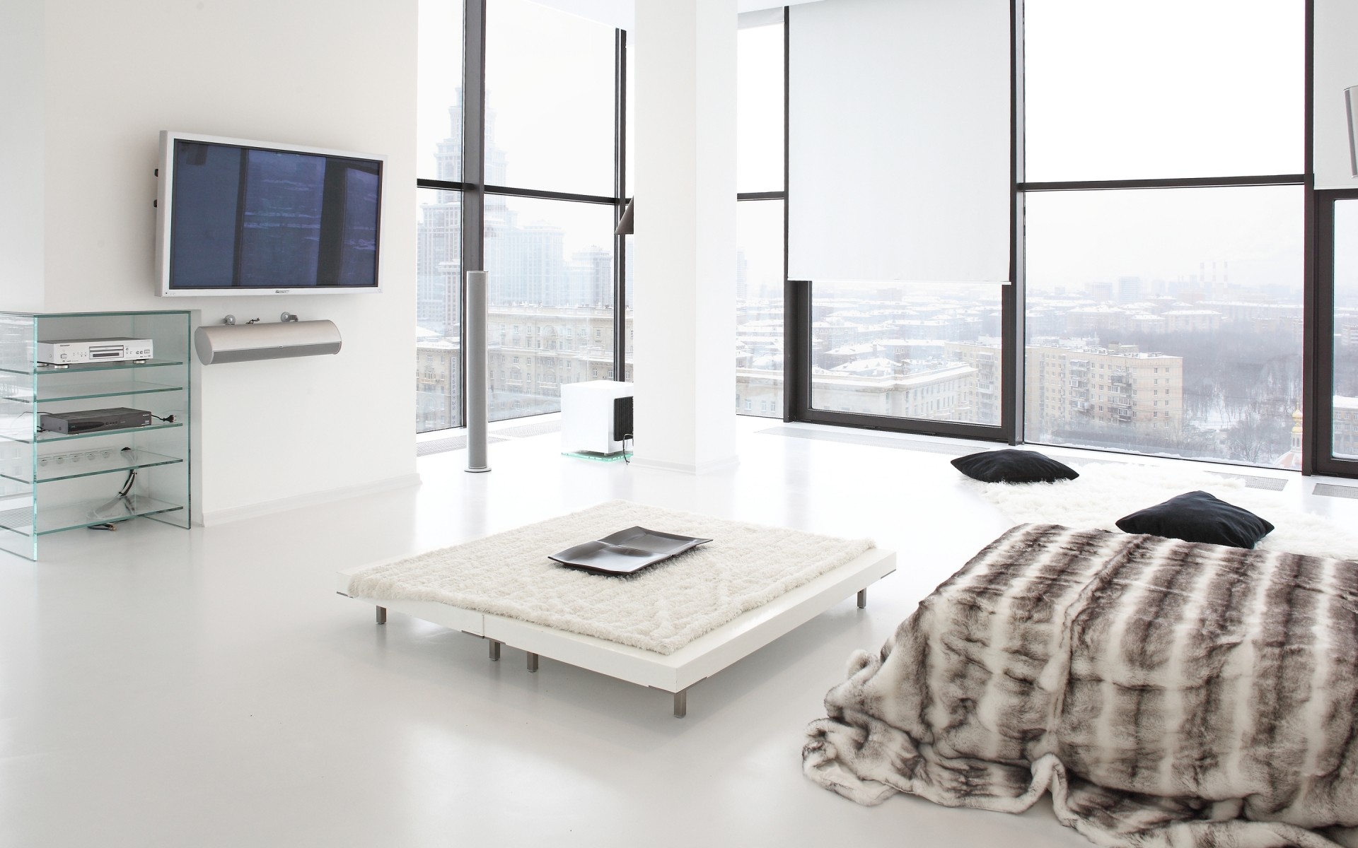 meubles intérieur chambre fenêtre moderne appartement table intérieur plancher lampe luxueux place tapis maison design d intérieur lit