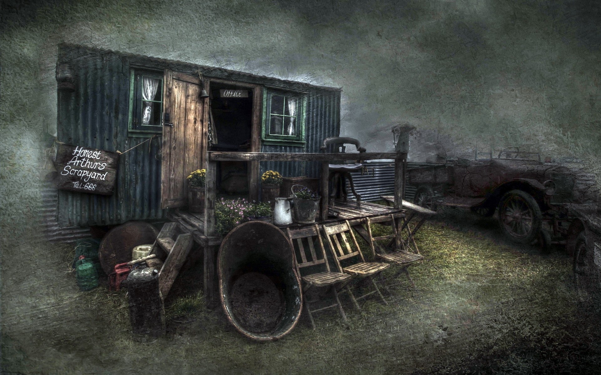 abandonné vintage voiture vieux bois désintégration système de transport rouillé cassé choses vintage marchandises vintage fond vintage rétro