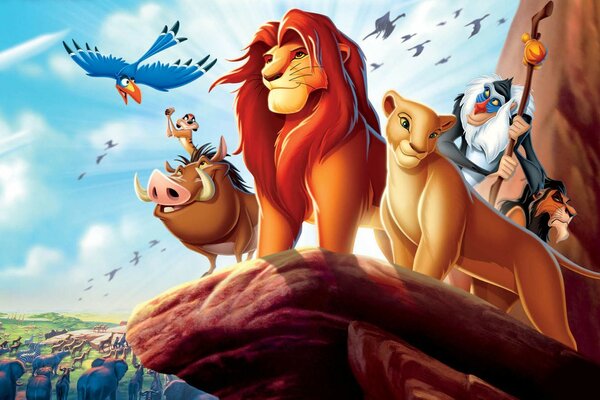 Dessin animé roi Lion. les personnages principaux du dessin animé le roi Lion
