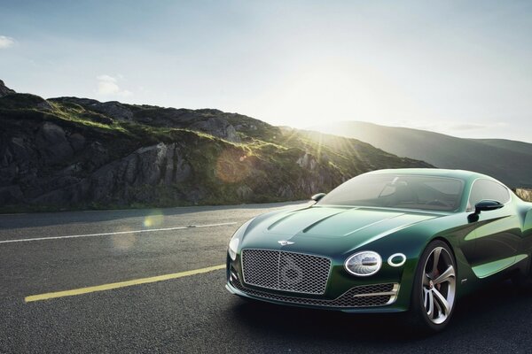 Un Bentley très chic mange sur une poubelle à une vitesse de 200