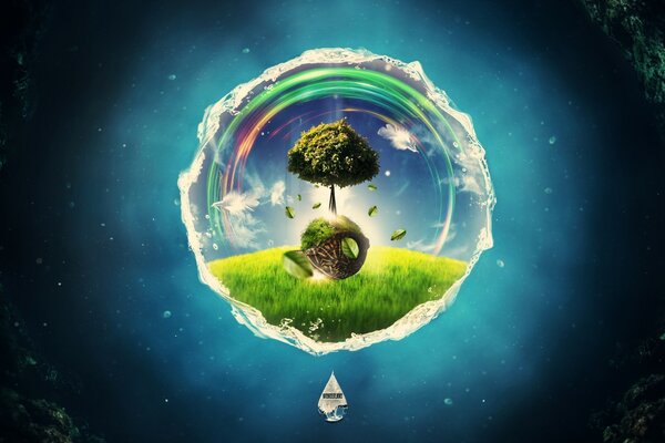 Planète verte dans le monde sous-marin