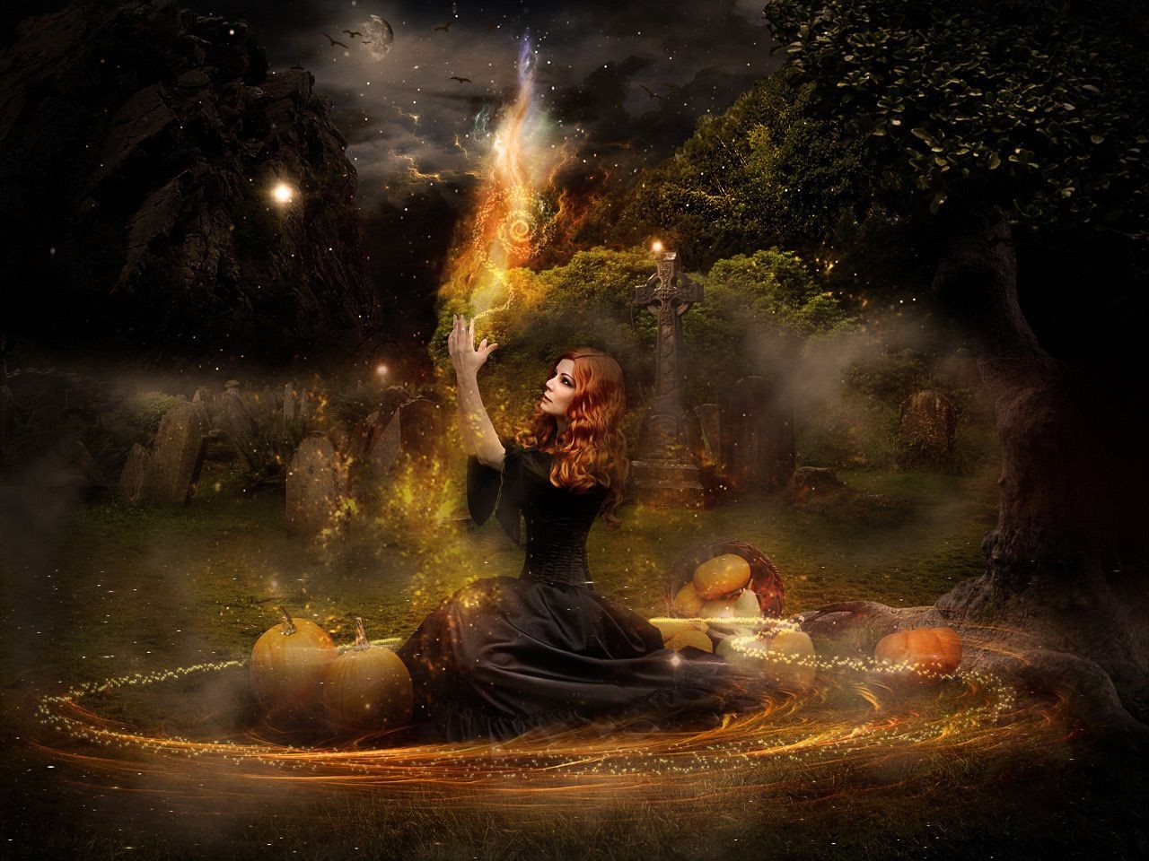sorcières fumée flamme adulte énergie enchantement festival catastrophe un art