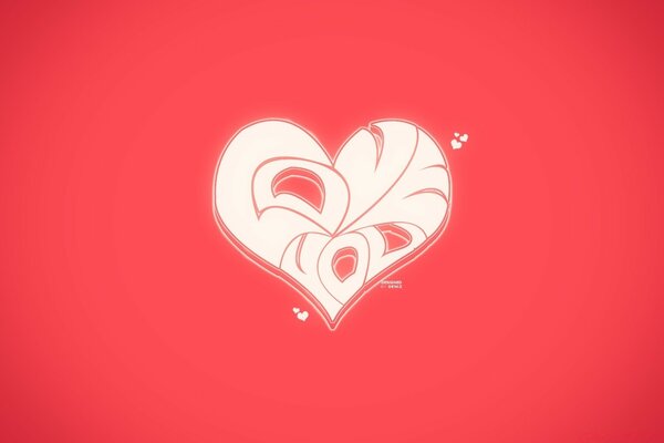 Emblème de coeur sur fond rose