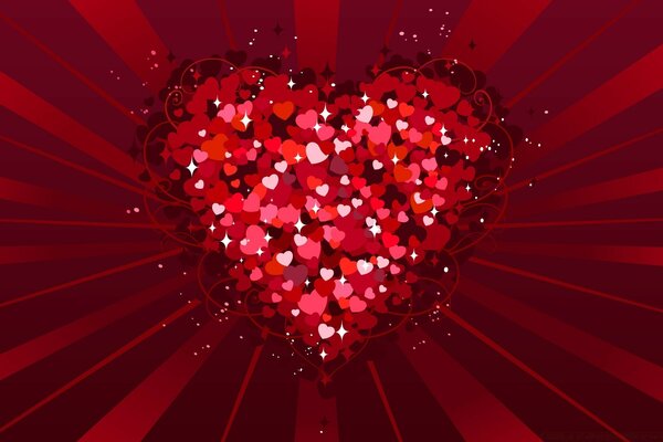 Coeur rempli de petits coeurs