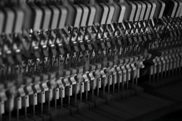 Structure interne de touche de piano