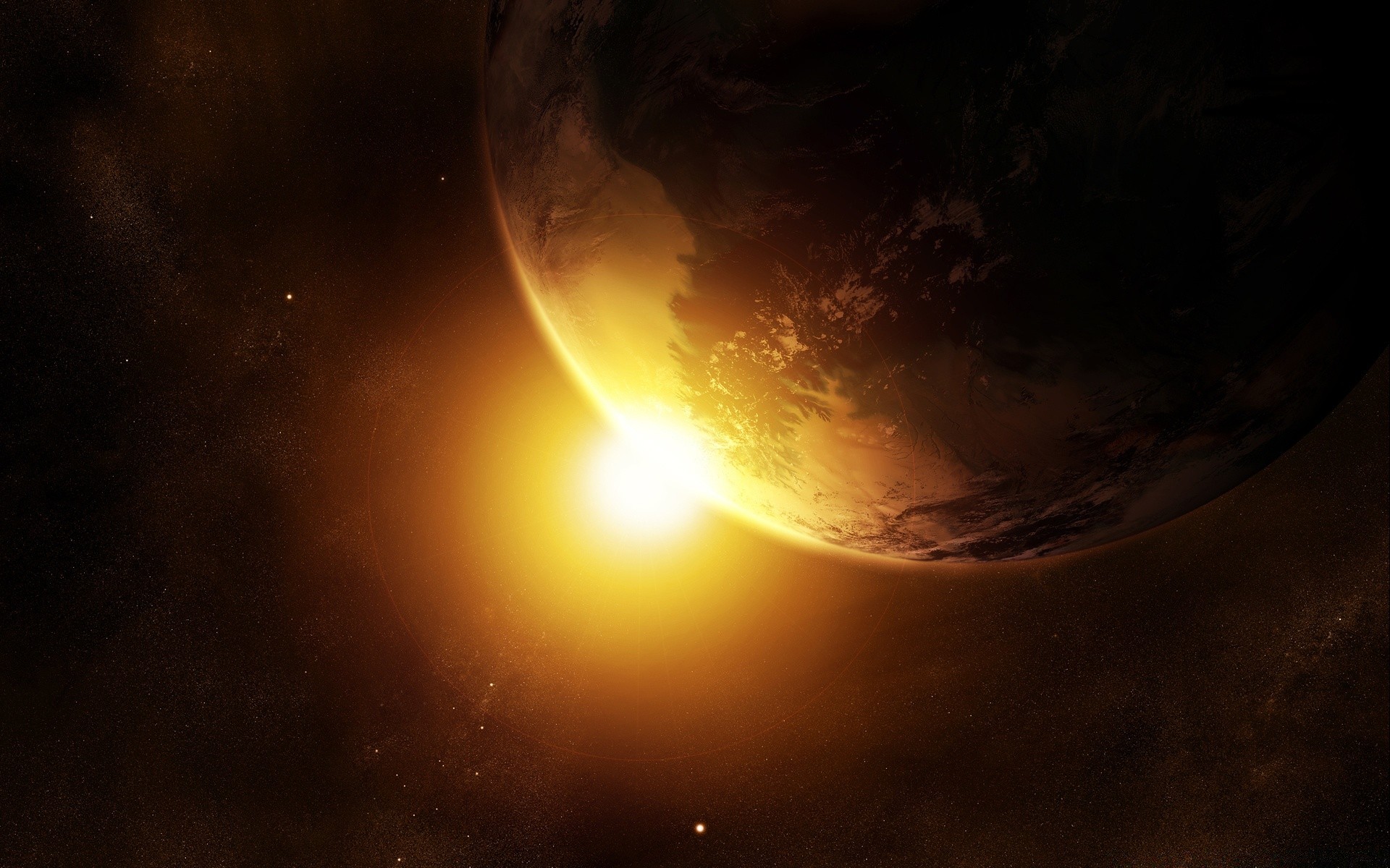 espace astronomie lune soleil sombre sphérique éclipse lumière système solaire planète fantaisie atmosphère ciel coucher de soleil