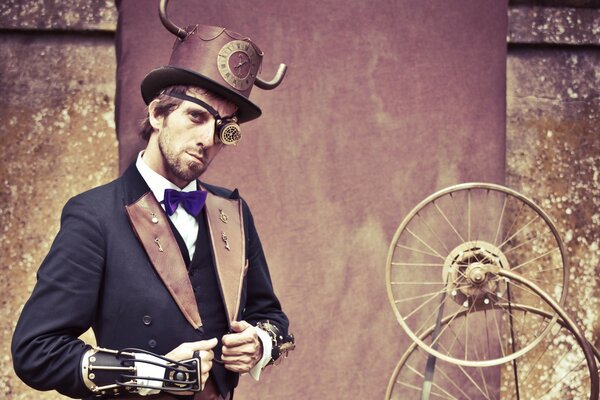Vintage rétro photo d un homme en monocle