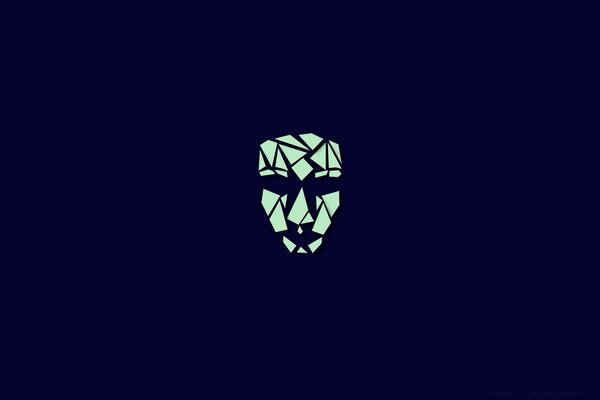 Fond bleu foncé. Visage. Mosaïque