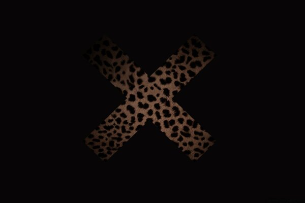 Croix léopard sur image noire