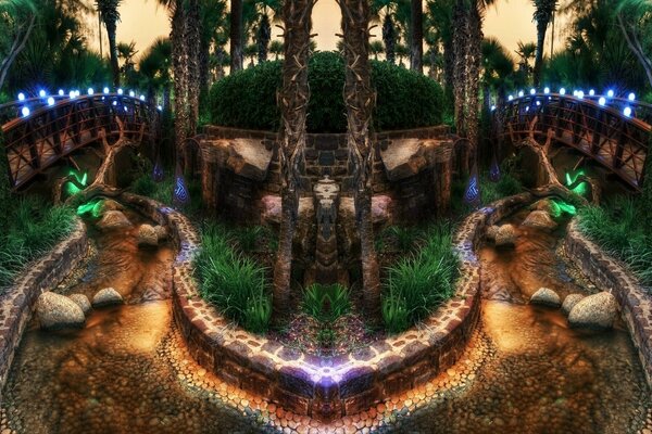 Voyage de nuit parmi les arbres
