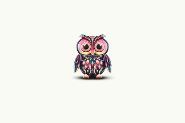 Hibou sage regarde de l écran