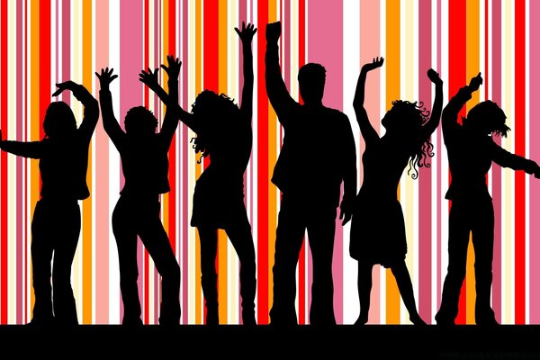 Silhouettes humaines. Discothèque. Illustration vectorielle