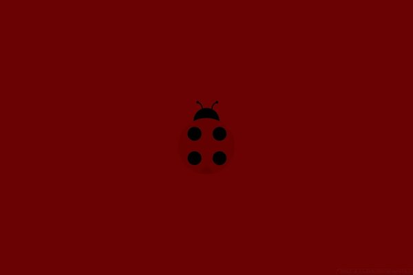 Art contemporain. image de coccinelle sur fond rouge