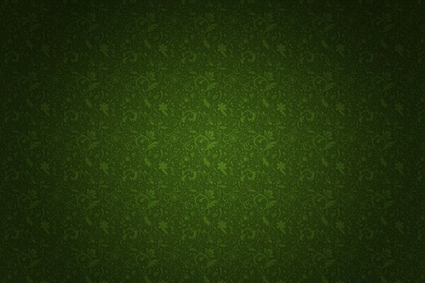 Mur vert avec des détails en forme de branches