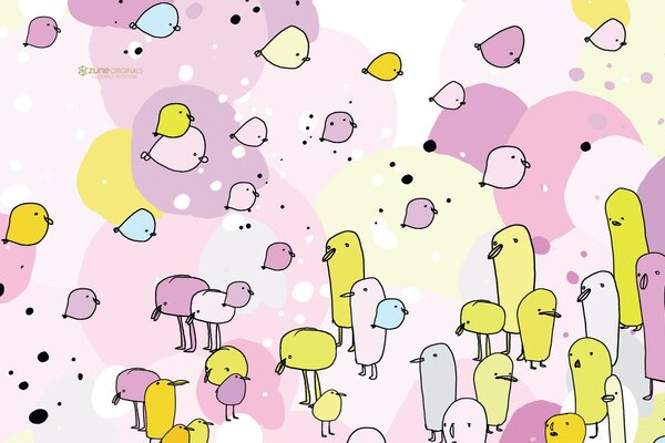 Illustration mignonne avec différents canards