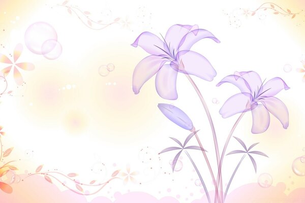 Dessin graphique avec des fleurs