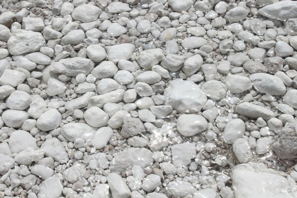 Pierres blanches dans l eau