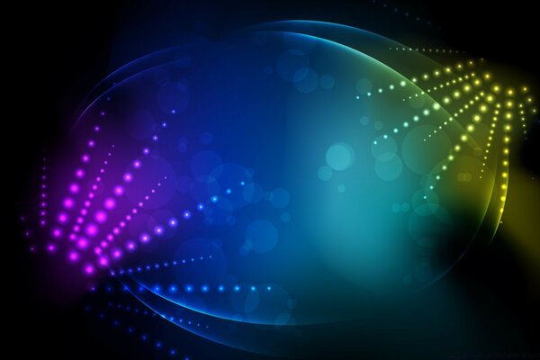 Taches lumineuses sur fond noir