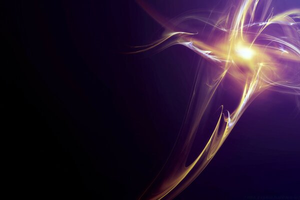Abstraction jaune sur fond violet