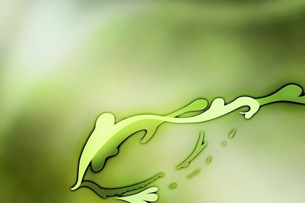 Abstraction de feuille verte sur fond flou