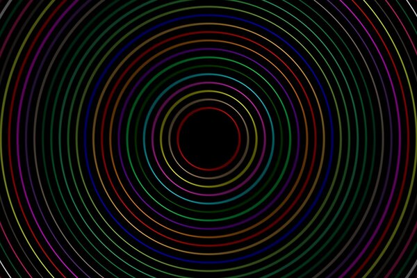 Cercles de couleur de bureau sur fond noir