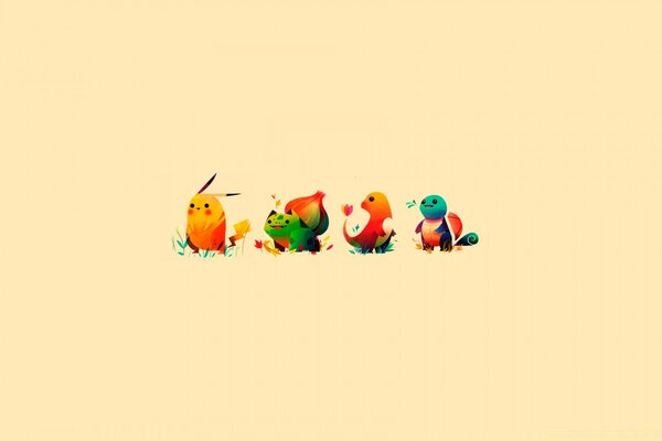 Jouets colorés animés vont ensemble
