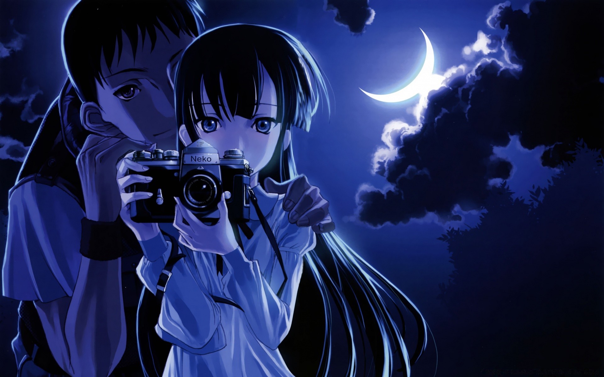 anime sombre silhouette bureau horreur art danger