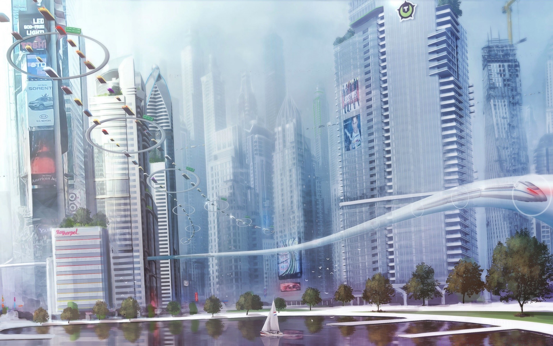 fantasy architecture ville entreprise moderne gratte-ciel bureau urbain maison centre-ville ville voyage ciel tour moderne skyline quartier haute finance réflexion haute