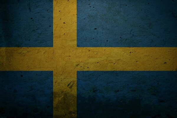 Image du drapeau de la Suède dans le style grunge