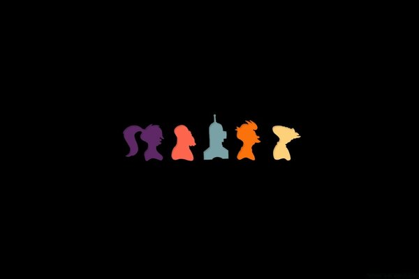 Minimalisme silhouettes de personnages de dessins animés