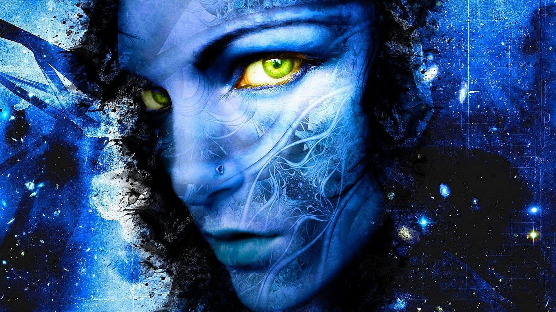 art abstraite fantaisie portrait mystère surréaliste peinture visage sombre couleur science lumière artistique adulte texture femme