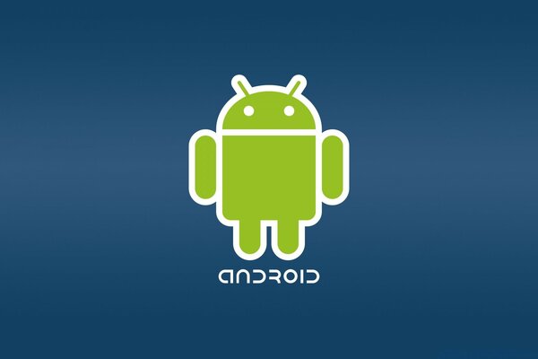 Robot Android vert sur fond bleu