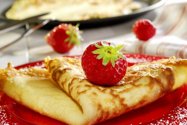 Délicieux petit déjeuner. Crêpe au krubnik