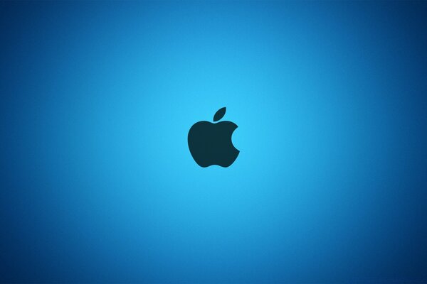 Emblème apple sur fond bleu