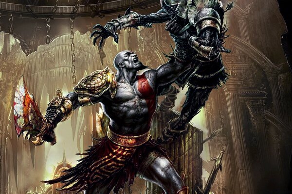 Art du jeu. Kratos est furieux