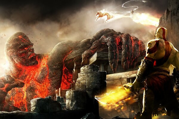 Bataille des personnages du jeu god of war