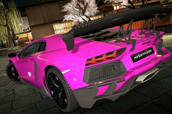 Ferrari rose sur gran turismo